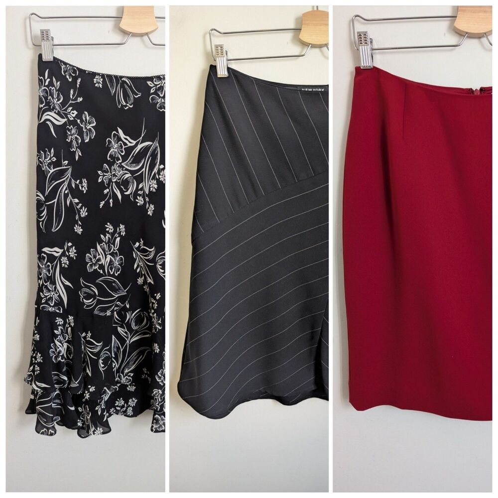 Vintage 90s Size 6 Skirt Lot of 3 Casual Corner Office Secretary Coquette Flaws